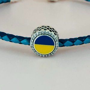 Ukraine Flag Bead Charm Travel Charm